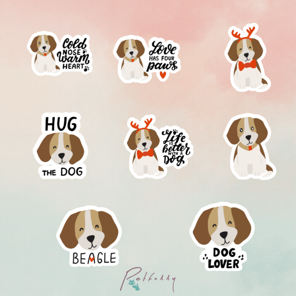 Dog beagle christmas αυτοκολλητα σκυλος χριστουγεννα